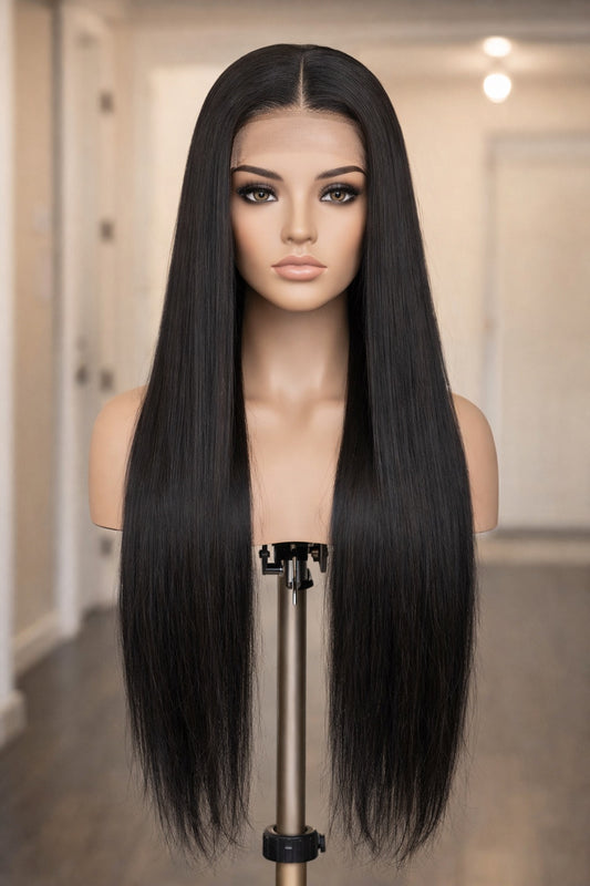 HD Lace Straight Wig – 200% Density | Pre-Plucked | Ready-to-Wear